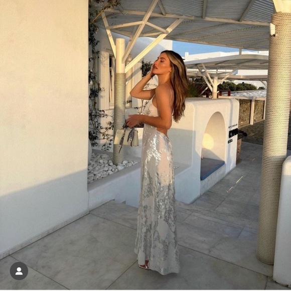 RARE METALLIC PRINT SLIP DRESS - Picture 12 of 17